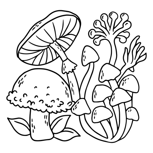 Design de ilustração lúdica de cogumelo Desenho PNG