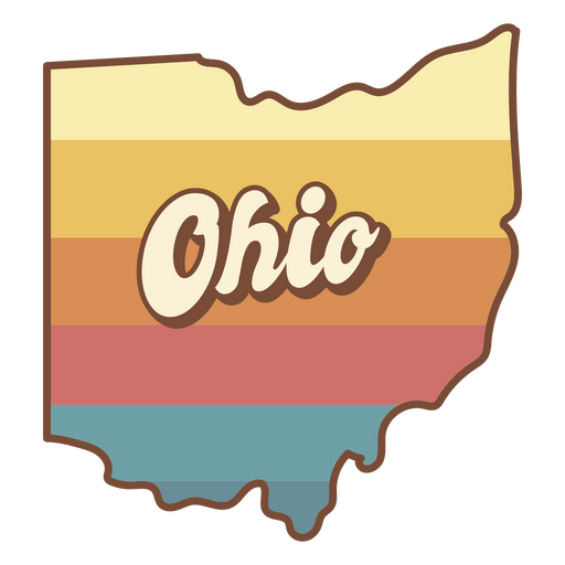 The state of ohio with a colorful background PNG Design