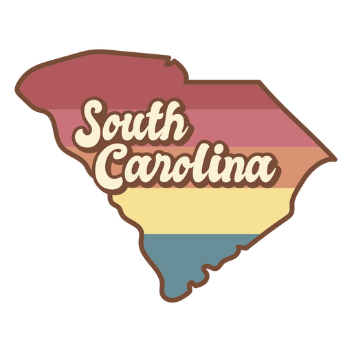 El estado de Carolina del Sur en los colores del arcoíris. Diseño PNG