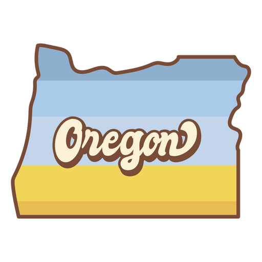 Se muestra el estado de Oregon. Diseño PNG