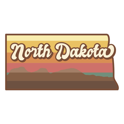 Retro del estado de Dakota del Norte Diseño PNG