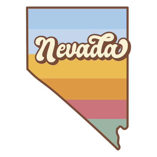 El estado de Nevada en colores retro. Diseño PNG