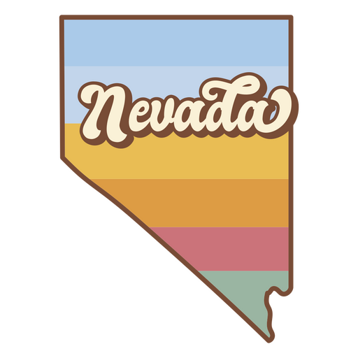 O estado de Nevada em cores retrô Desenho PNG