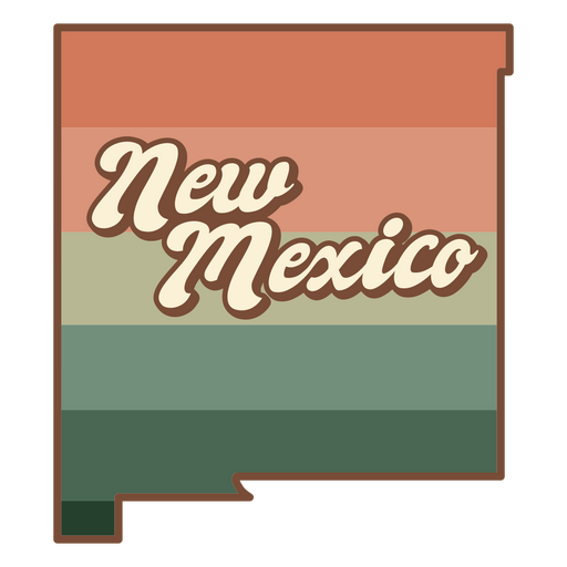 Der Bundesstaat New Mexico in einem orange-gr?nen Streifen PNG-Design