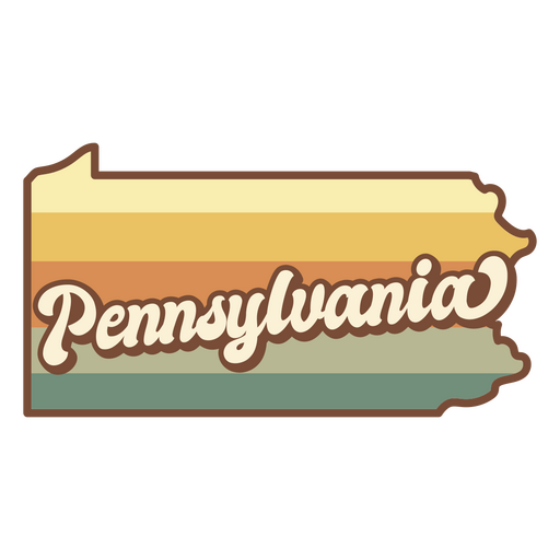 Pegatina de Pensilvania con la palabra Pensilvania escrita Diseño PNG