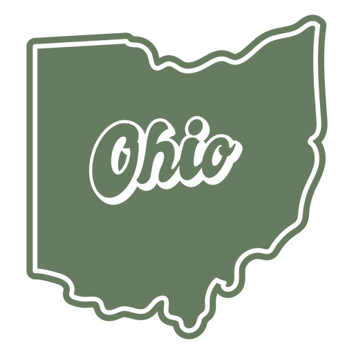 Der Bundesstaat Ohio wird auf grünem Hintergrund angezeigt PNG-Design