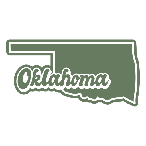 The state of oklahoma map in green PNG Design