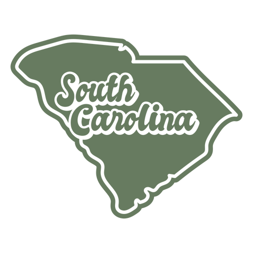 Adesivo verde com a palavra Carolina do Sul Desenho PNG