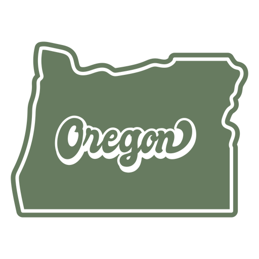 El estado de Oregon se muestra sobre un fondo verde. Diseño PNG