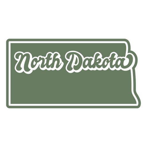 The north dakota state logo in green PNG Design