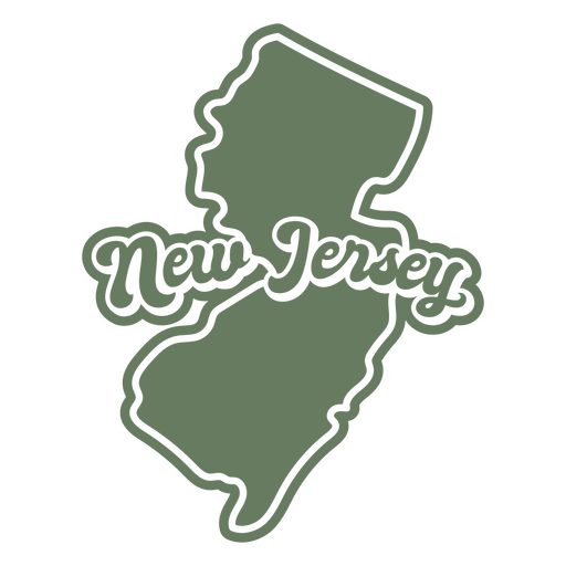 Green sticker with the word new jersey on it PNG Design