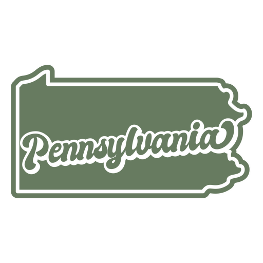 El estado de Pensilvania sobre un fondo verde Diseño PNG