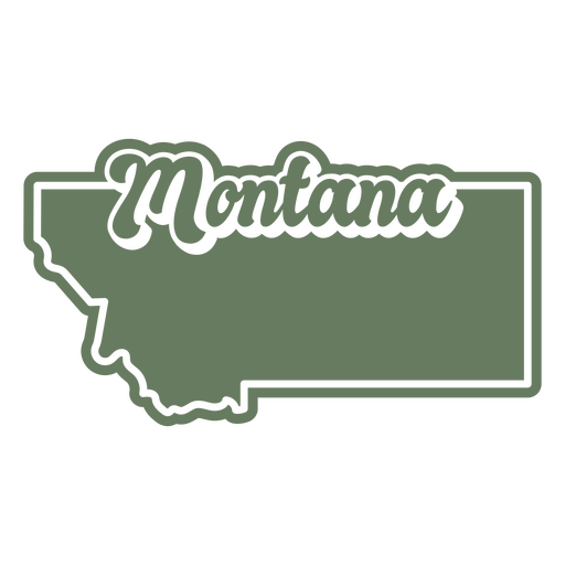 The state of montana is shown in green PNG Design