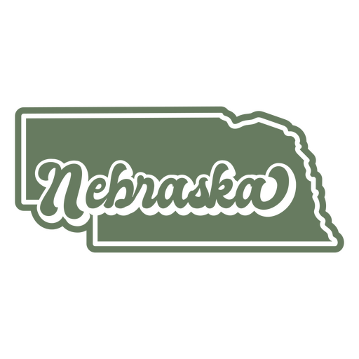 Adesivo verde com a palavra Nebraska Desenho PNG
