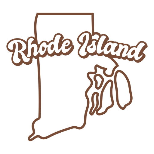 Rhode island brown map outline PNG Design
