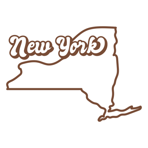 El estado de Nueva York se muestra en marr?n. Diseño PNG