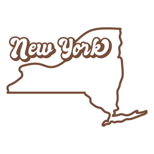 El estado de Nueva York se muestra en marrón. Diseño PNG