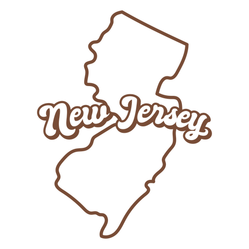 El logo del estado de New Jersey en marr?n. Diseño PNG