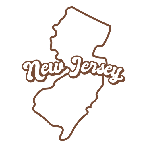 El logo del estado de New Jersey en marrón. Diseño PNG