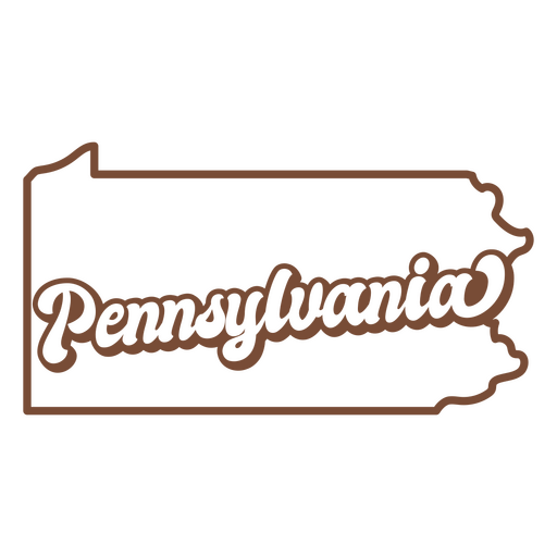 La palabra Pensilvania en marr?n. Diseño PNG