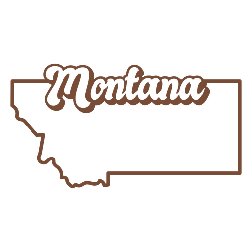 La palabra montana en marrón. Diseño PNG