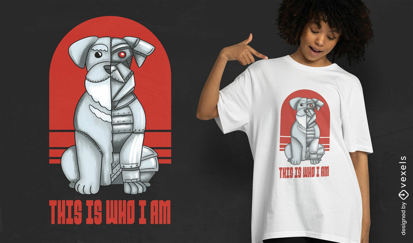 Cyborg Schnauzer Hunde-T-Shirt-Design