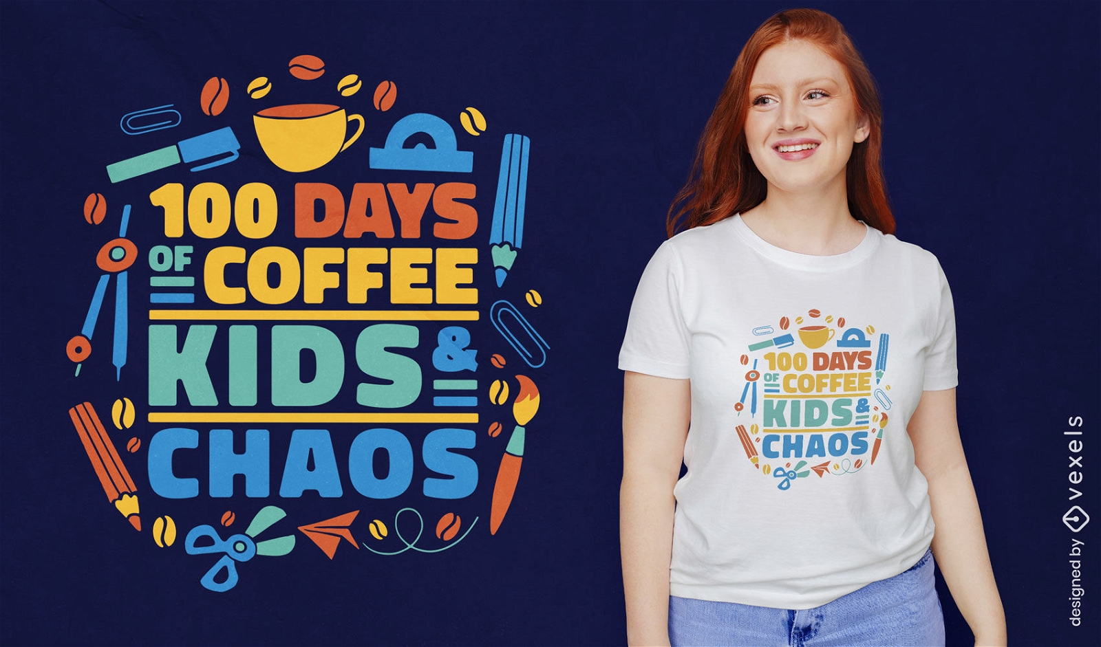 School teacher coffee quote t-shirt design