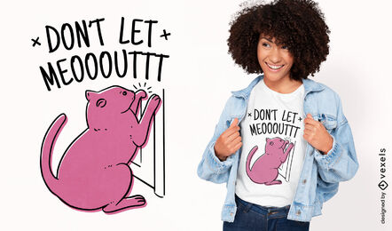 Cat knocking on door t-shirt design