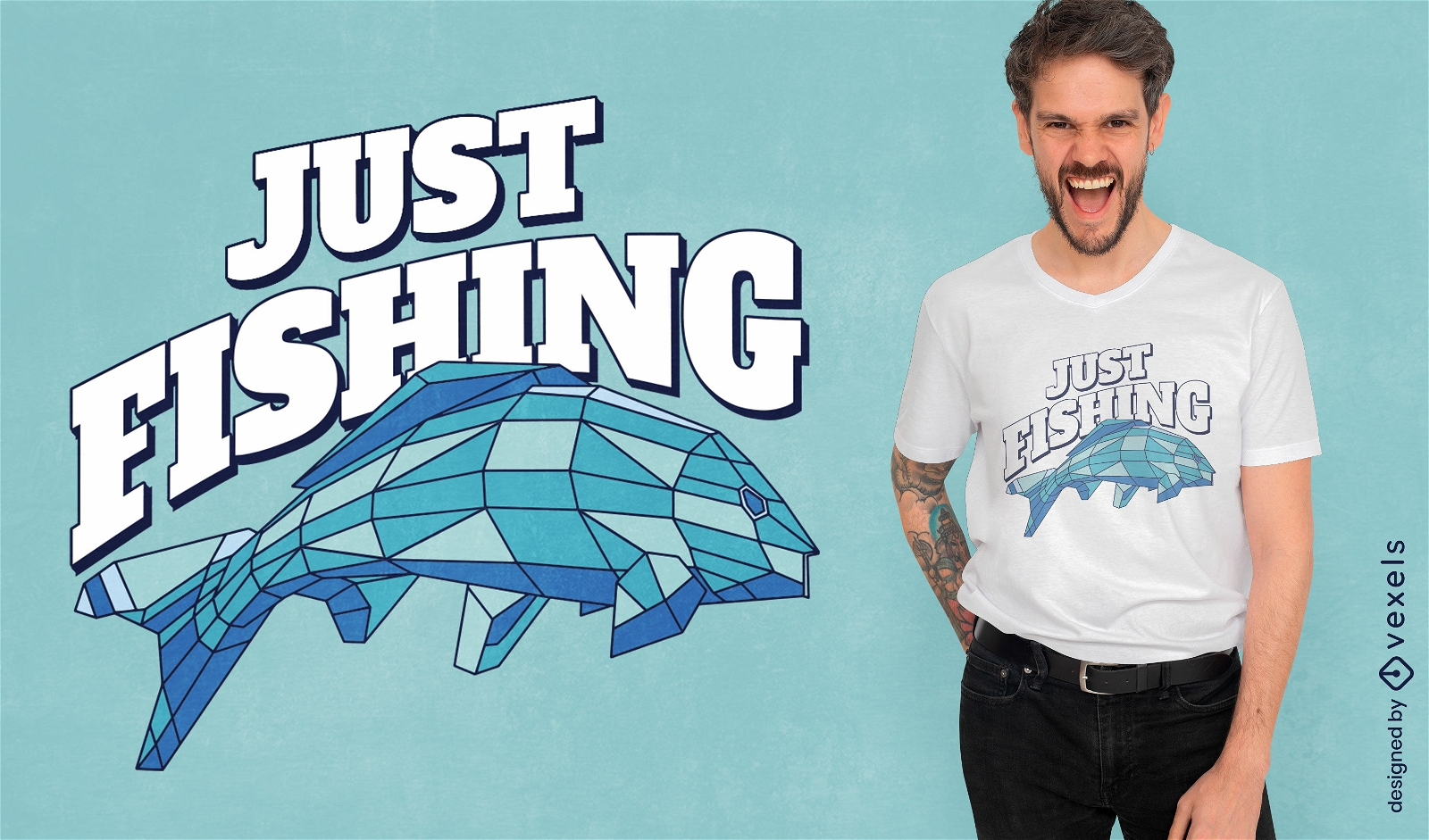 Fishing geometric t-shirt design
