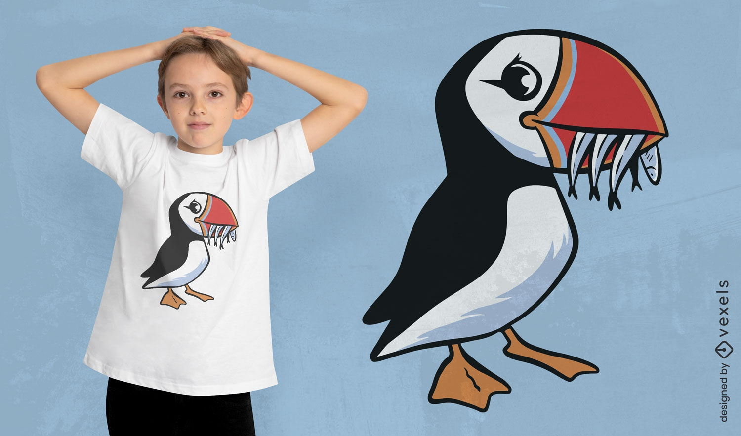 Niedlicher Papageientauchervogel-T-Shirt Entwurf