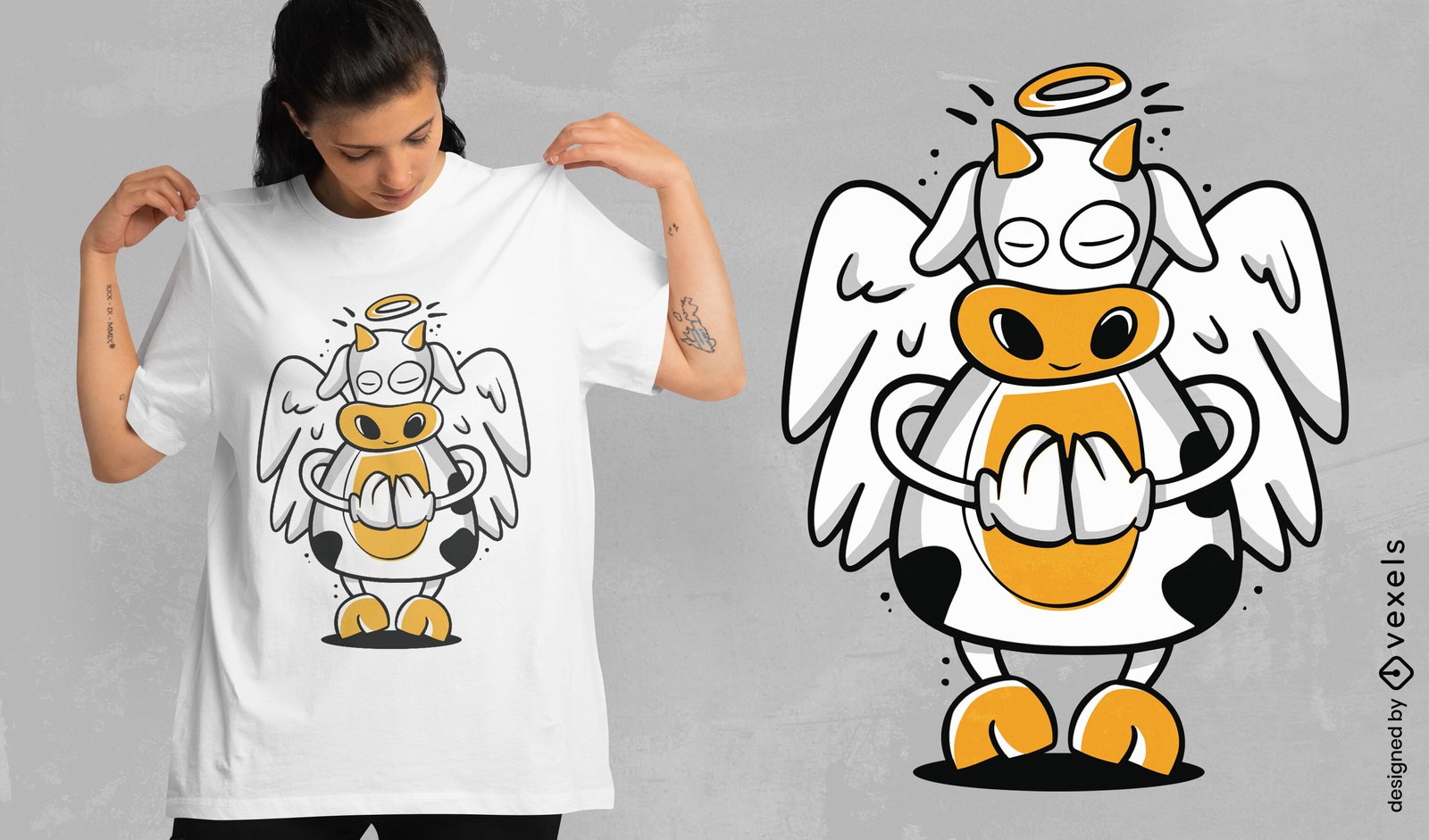 Diseño de camiseta de vaca sagrada