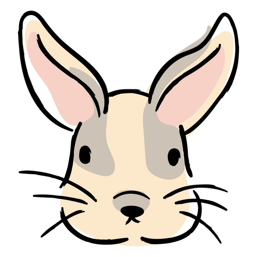 Cartoon rabbit head PNG Design