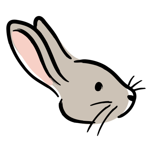 Se muestra la cabeza de conejo. Diseño PNG