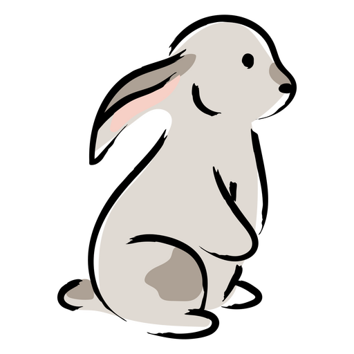 Conejo blanco sentado Diseño PNG