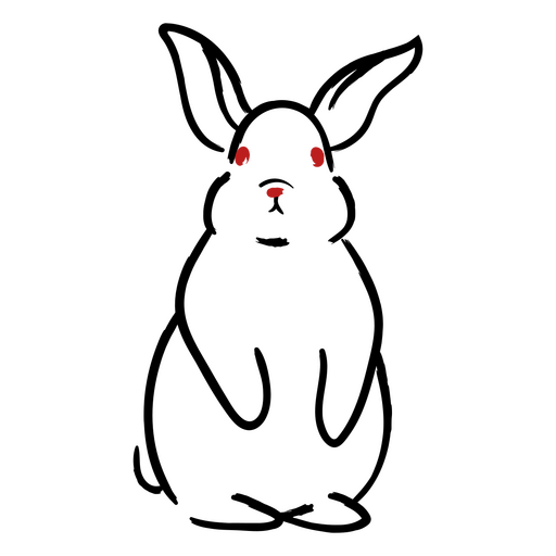 Ilustração de coelho brincalhão com características faciais únicas Desenho PNG