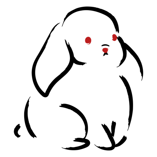 Design de ilustração de coelho brincalhão Desenho PNG