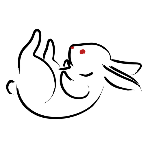 Ilustração minimalista de coelho com elementos de design lúdicos Desenho PNG