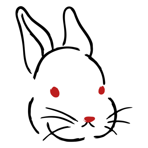 Ilustração minimalista de coelho com cores fortes Desenho PNG