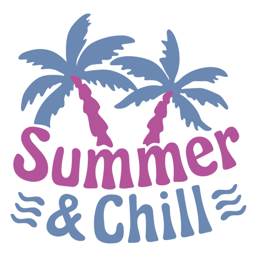 Summer & Chill-Logo mit Palmen PNG-Design