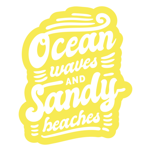 Vinilo olas del mar y playas de arena Diseño PNG