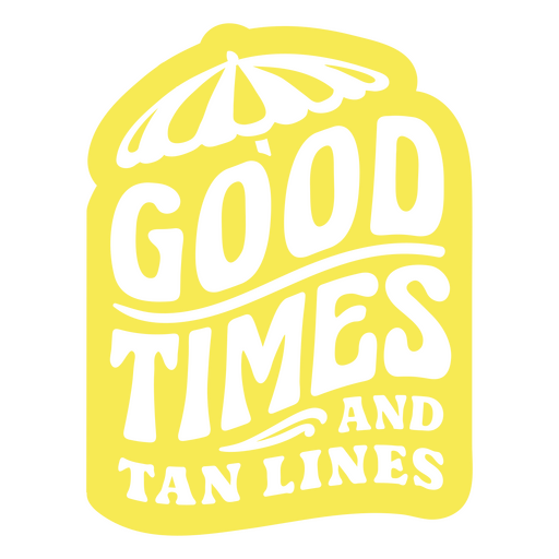 Logotipo de buenos tiempos y líneas de bronceado. Diseño PNG