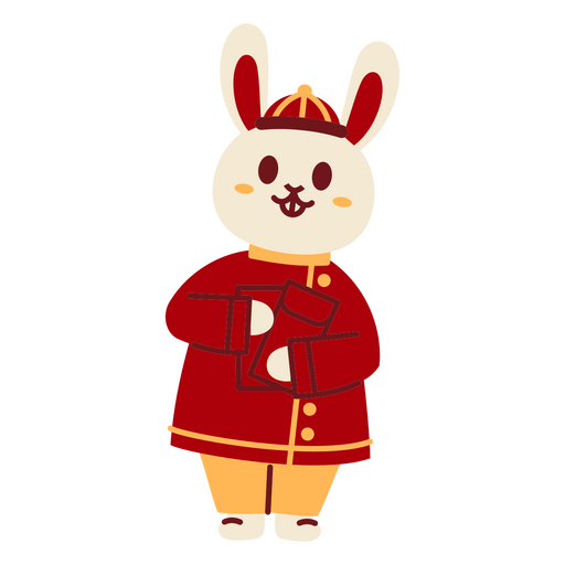Chinese new year bunny with hat PNG Design