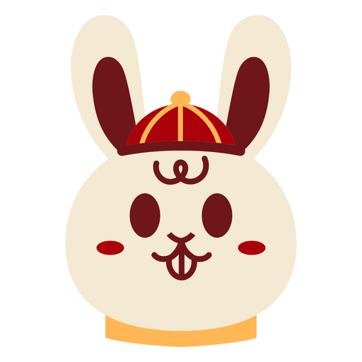 Bunny with a hat on his head PNG Design