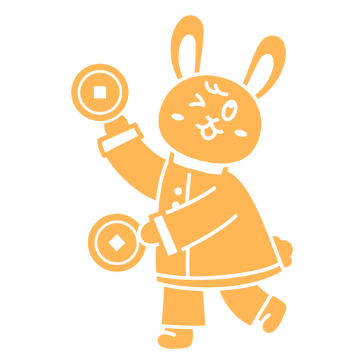 Cartoon-Hase, der ein Paar Würfel hält PNG-Design