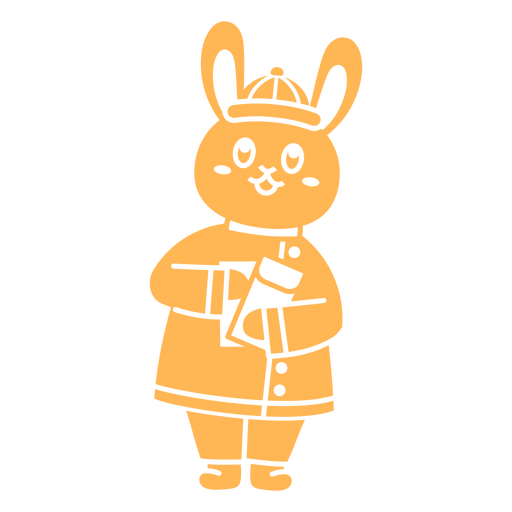 Bunny in a firefighter uniform holding a fire extinguisher PNG Design