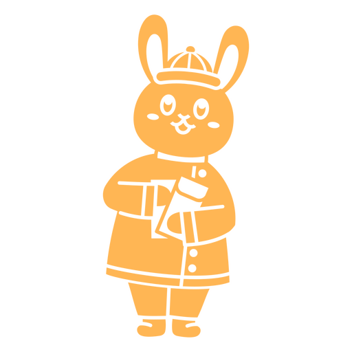 Hase in Feuerwehruniform mit einem Feuerlöscher PNG-Design