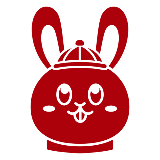 Conejito rojo con sombrero Diseño PNG
