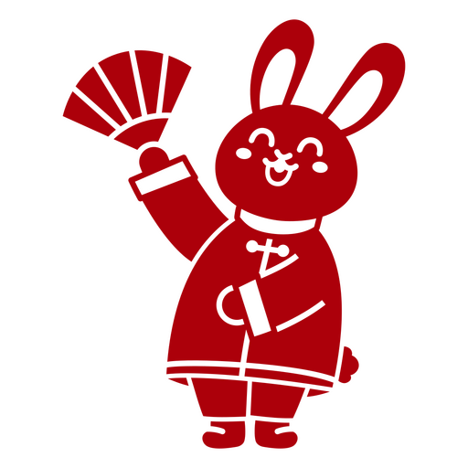 Chinese new year bunny cut out PNG Design