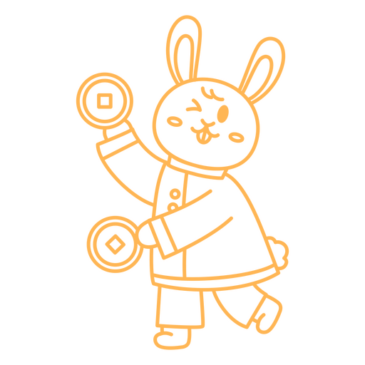 Cartoon-Hase, der einen Ball hält PNG-Design