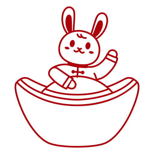 Bunny in a bowl PNG Design